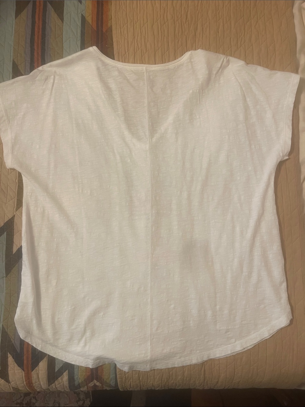 White V-Neck Tee with Pink & Blue Lobster Graphic - Picture 3 of 4